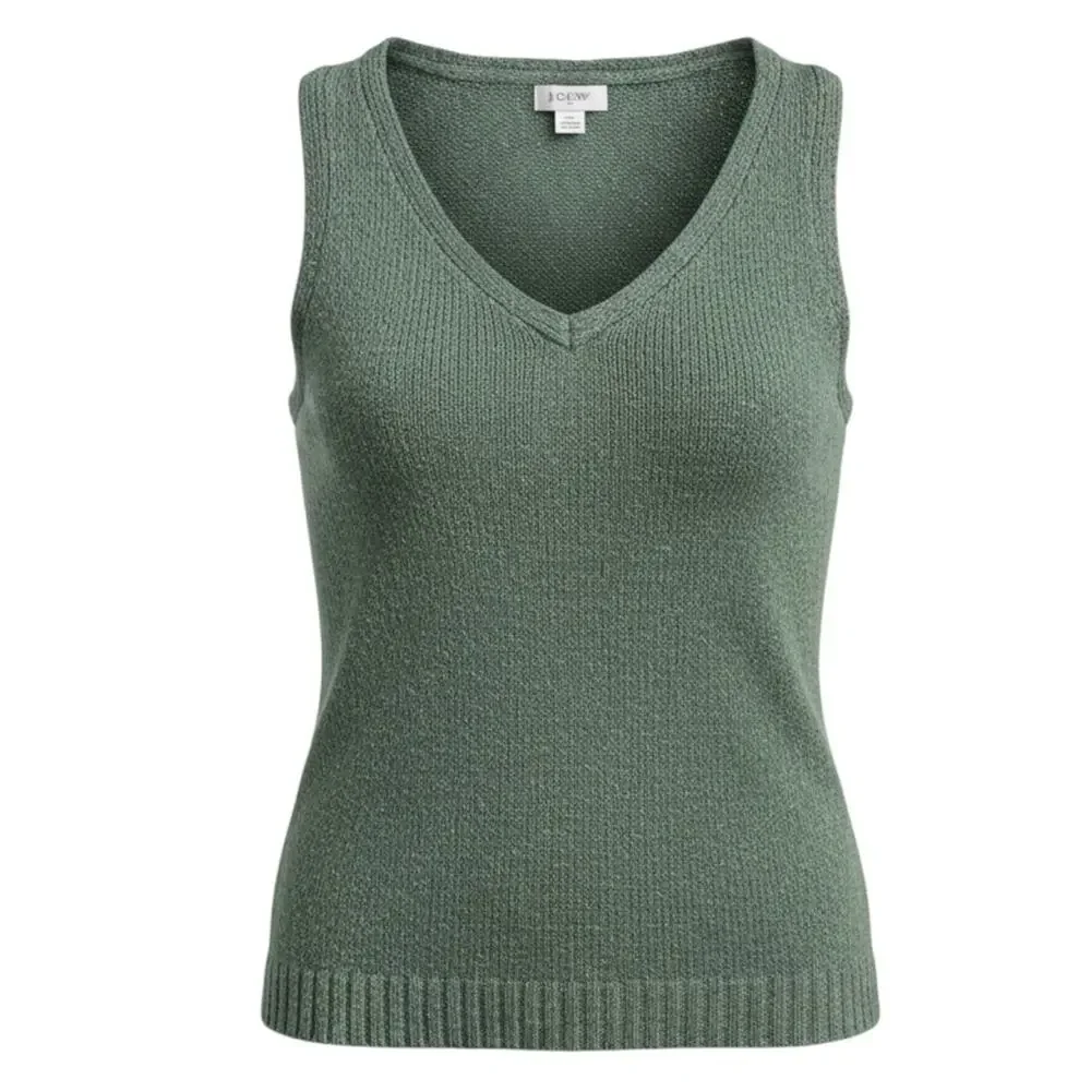 J Crew | NWT Green Beach V-Neck Knit Tank Top Size XS